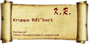 Kruppa Róbert névjegykártya