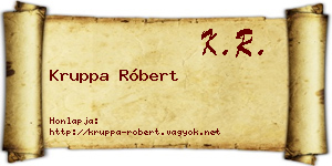 Kruppa Róbert névjegykártya
